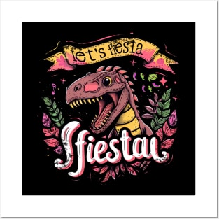 Happy cinco de mayo let's fiesta cute dino Posters and Art